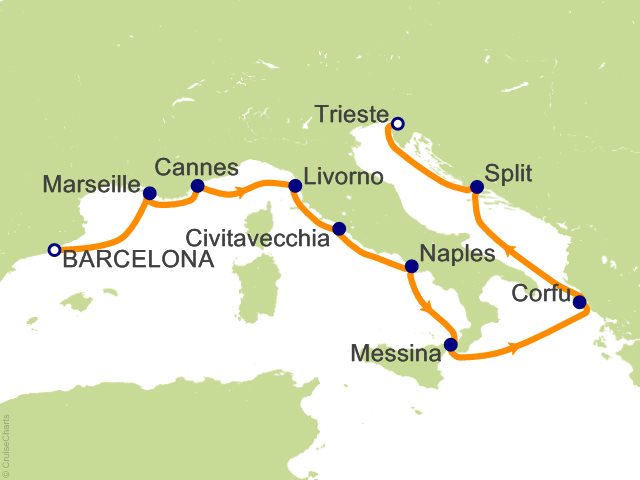 9 Night Mediterranean   Italy  France and Greece Cruise