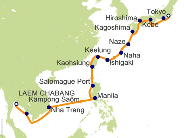 Oceania Asia / Orient Cruise, 18 Nights From Bangkok (Laem Chabang ...
