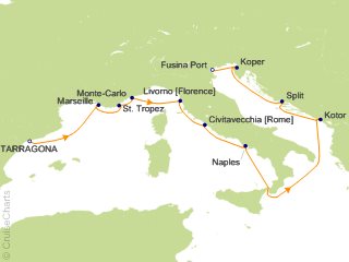 12 Night Gondolas and Life on the Riviera Cruise from Tarragona
