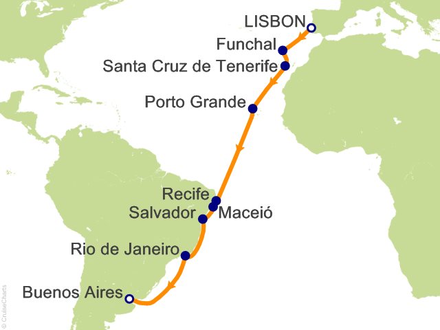 17 Night Transatlantic   Brazil and Canary Islands Cruise