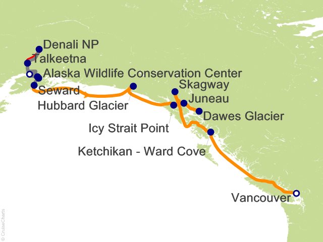 11 Night Denali and Alyeska - Southbound Cruisetour from Anchorage