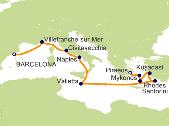 11 Night Barcelona to Athens Cruise from Barcelona