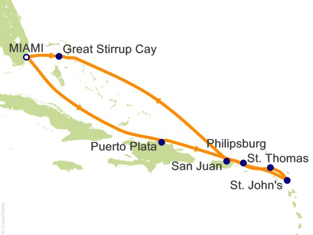 9 Night Caribbean   Great Stirrup Cay and Dominican Republic Cruise from Miami