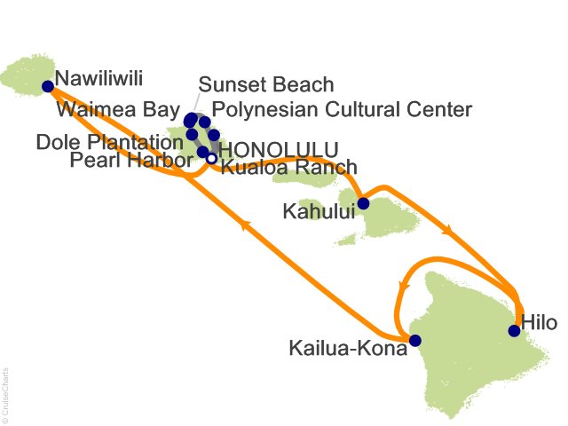 10 Night Oahu Explorer Cruisetour Hyatt Waikiki Ocean View Room Cruise and Land Tour