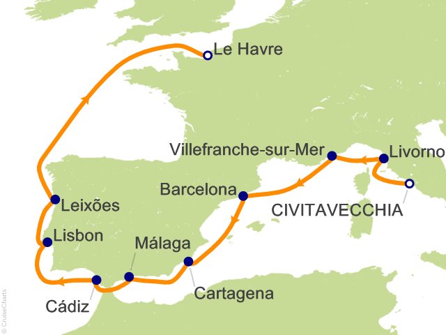 10 Night Europe   Italy  France  Spain and Portugal Cruise