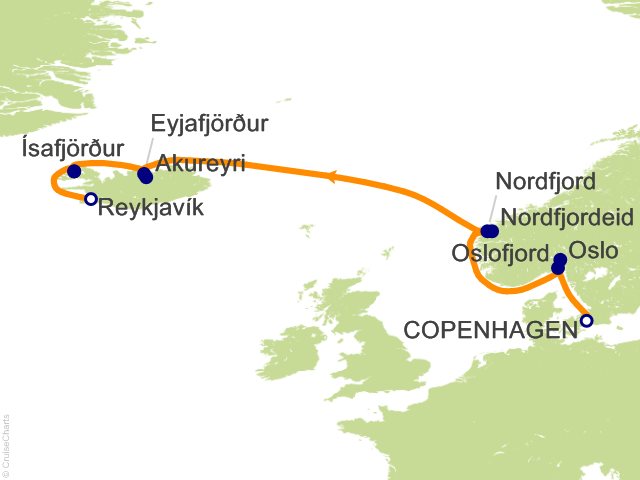 7 Night Norwegian and Icelandic Fjords Cruise from Copenhagen