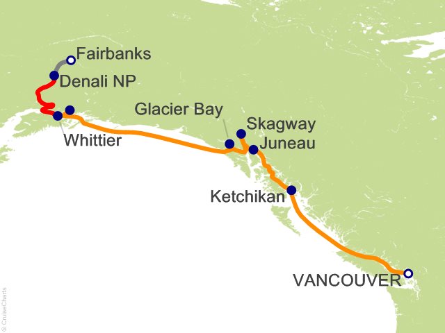 9 Night Denali Tour D8C Cruise and Land Tour from Vancouver
