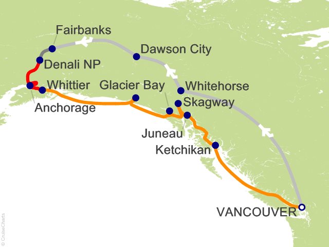 18 Night Yukon and Denali Tour Y1L Cruise and Land Tour from Vancouver
