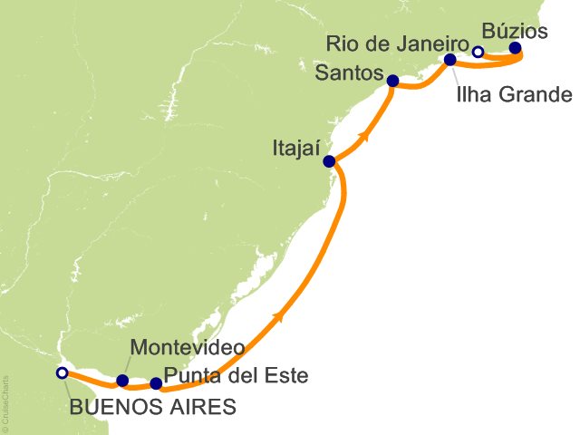 10 Night Buoyant Rhythms Buenos Aires to Rio de Janeiro Cruise