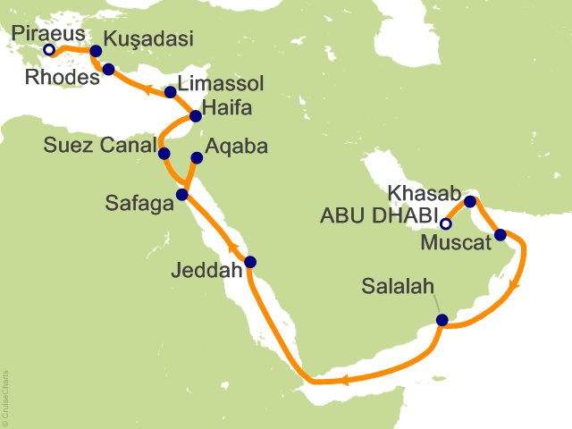 19 Night Crossing the Suez   Abu Dhabi to Athens (Piraeus) Cruise from Abu Dhabi