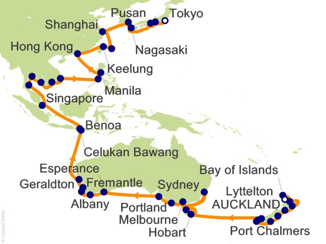 61 Night Grand Asia Exploration   Auckland to Tokyo Cruise