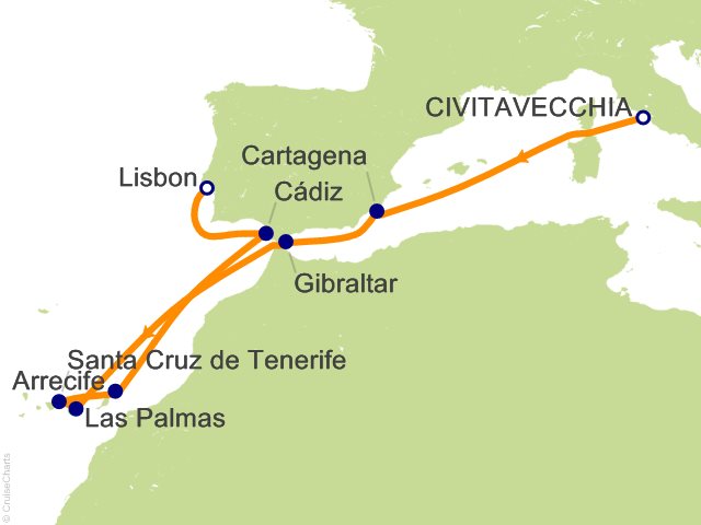 12 Night Canary Islands Breeze Cruise from Civitavecchia (Rome)