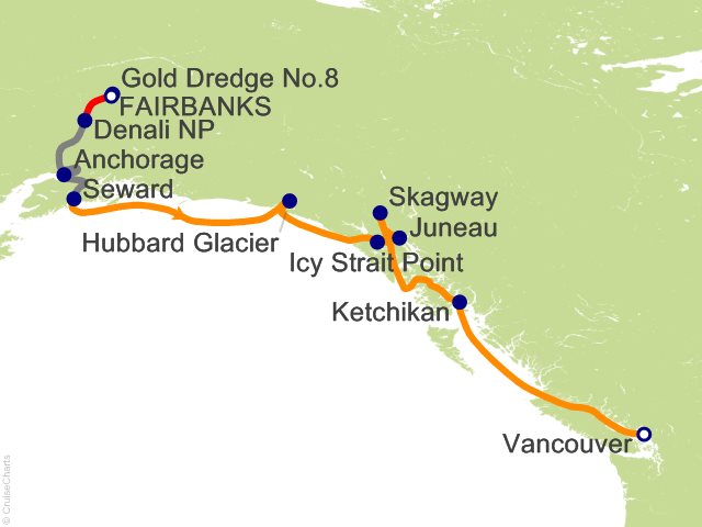 10 Night Alaska Gold Rush Adventure Cruisetour 2B