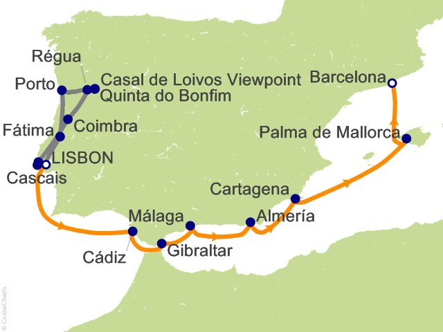 12 Night Portuguese Passages and Spanish Shorelines Cruise Tour Cruise and Land Tour