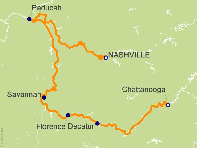 8 Night Tennessee Rivers Cruise and Land Tour from Nashville