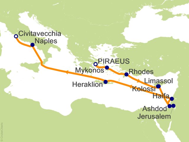 Cities of Antiquity & the Holy Land - Rome to Athens - Cruise Overview