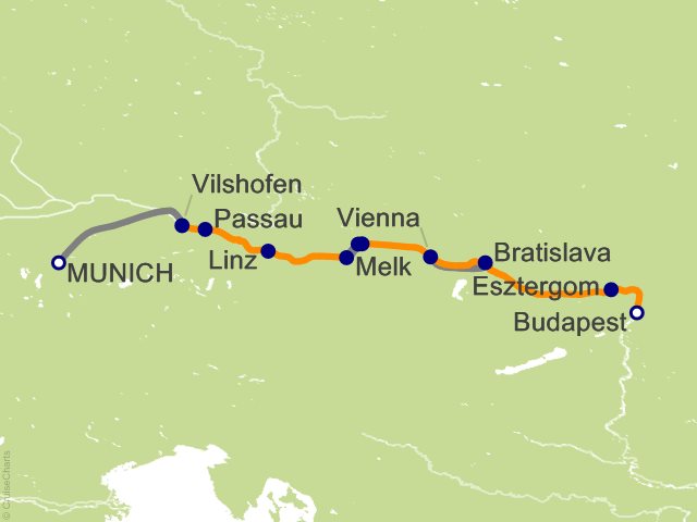 9 Night Christmas Markets on the Danube Cruise and Land Tour from Munich