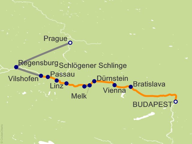9 Night Danube Dreams with 2 Nights in Prague (Westbound) Cruise and Land Tour from Budapest