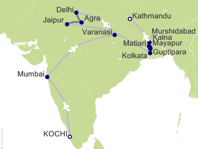 20 Night Colorful India and the Ganges River with Southern India  Varanasi and Kathmandu Cruise and Land Tour from Cochin
