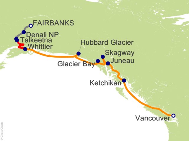 10 Night Denali Explorer Tour BB3 Cruise and Land Tour from Fairbanks