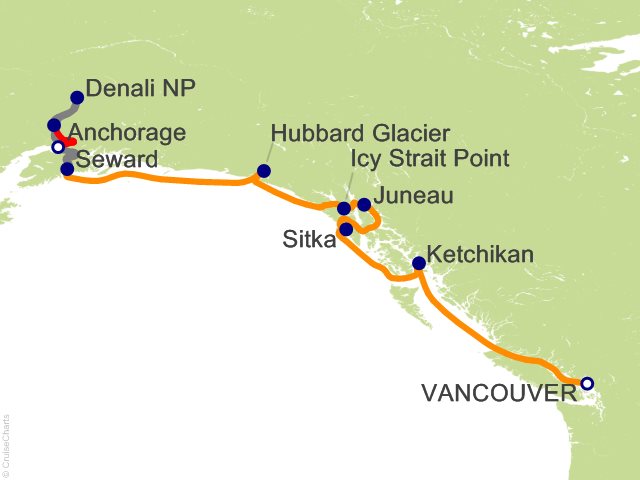 9 Night Denali Express Cruisetour (Post Cruise) Cruise and Land Tour from Vancouver