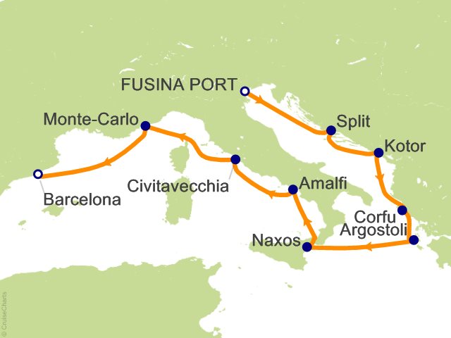 10 Night Majestic Mediterranean Venice (Fusina) to Barcelona Cruise