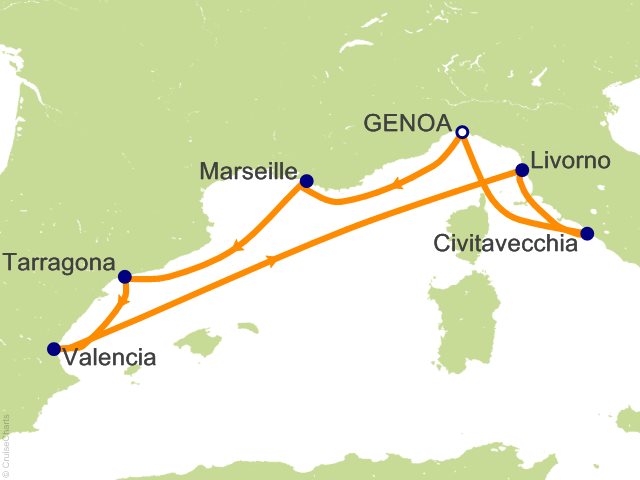 7 Night Mediterranean Cruise from Genoa
