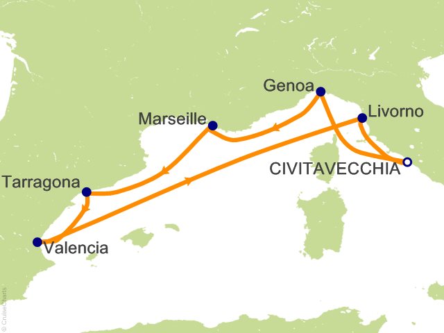 7 Night Mediterranean Cruise from Civitavecchia (Rome)