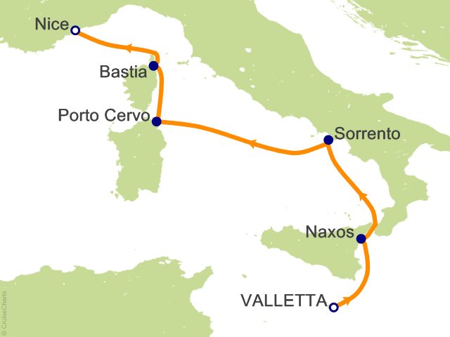5 Night Valletta to Nice Cruise from Valletta