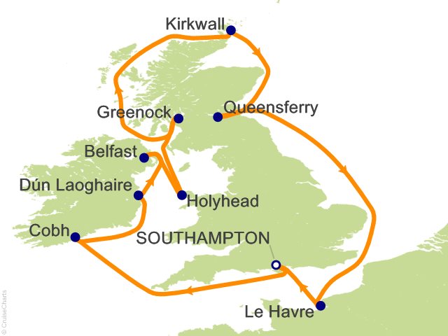12 Night British Isles (Ireland  France and Scotland) Cruise from Southampton