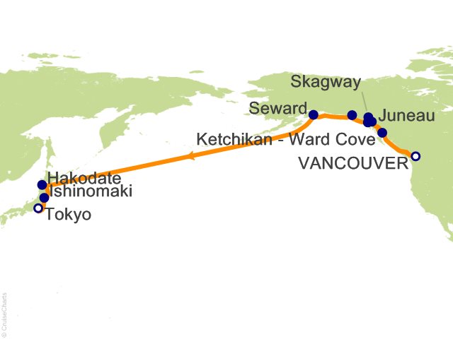 17 Night Alaska and Japan   Hubbard Glacier  Skagway and Juneau Cruise from Vancouver