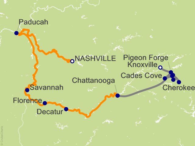 10 Night Great Smoky Mountains National Park Cruise and Land Tour from Nashville