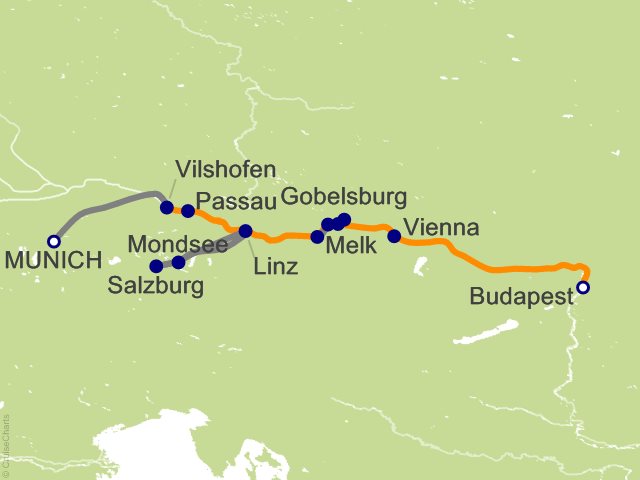 9 Night Romantic Danube (Wine Cruise) Cruise and Land Tour from Munich