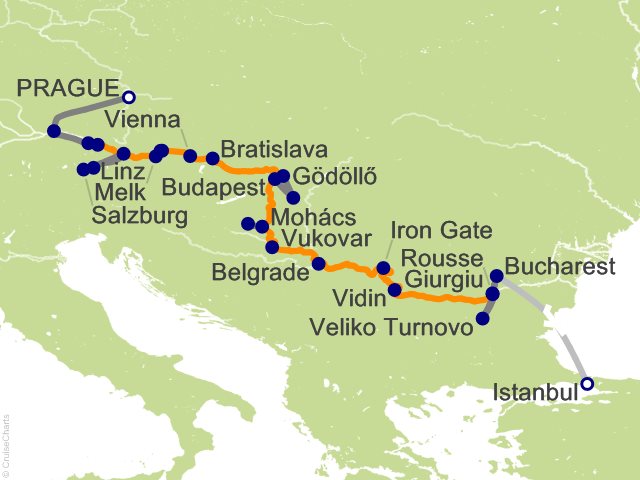 20 Night Grand Danube Cruise and Land Tour from Prague
