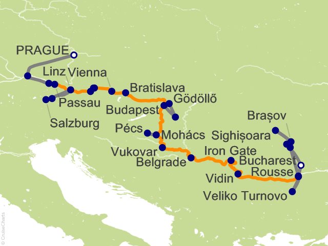 21 Night Grand Danube Cruise and Land Tour from Prague