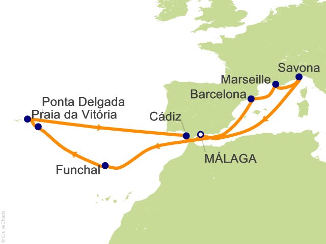 14 Night Mediterranean Cruise from Malaga
