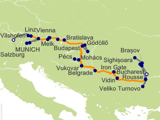 20 Night Grand Danube Cruise and Land Tour from Munich