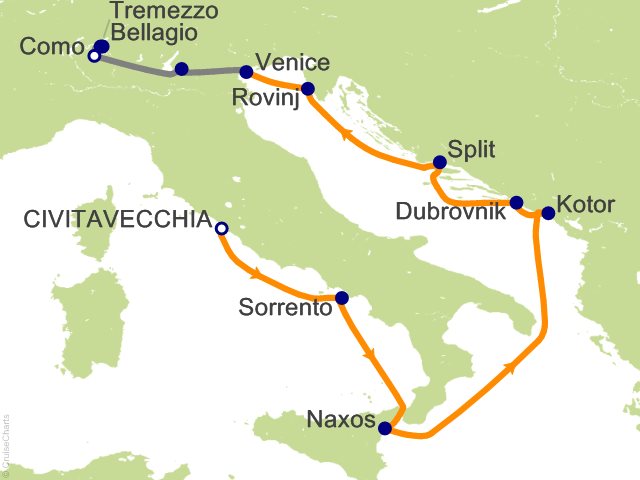 11 Night Lake Como and Adriatic Romance Cruise Tour Cruise and Land Tour