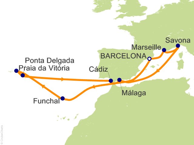 14 Night Mediterranean Cruise from Barcelona