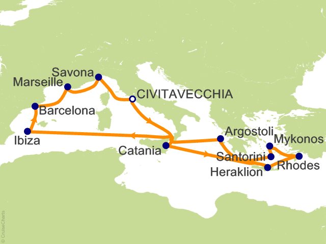 14 Night Mediterranean Cruise from Civitavecchia (Rome)