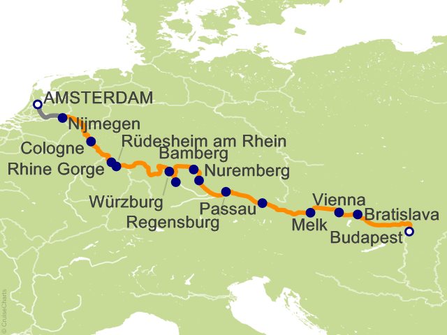 14 Night Amsterdam to Budapest by Riverboat Cruise from Amsterdam