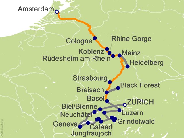 15 Night Spectacular Switzerland with Romantic Rhine Cruise and Land Tour from Zurich
