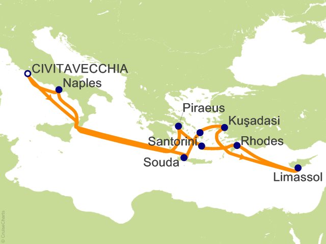 12 Night Greece  Italy and Turkey Cruise from Civitavecchia (Rome)