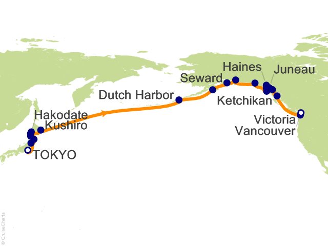 27 Night Tokyo to Vancouver Cruise from Tokyo