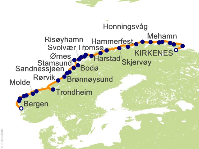 5 Night Classic Voyage South   Kirkenes to Bergen Cruise from Kirkenes