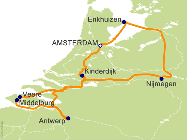 9 Night Tulips and Windmills Cruise from Amsterdam