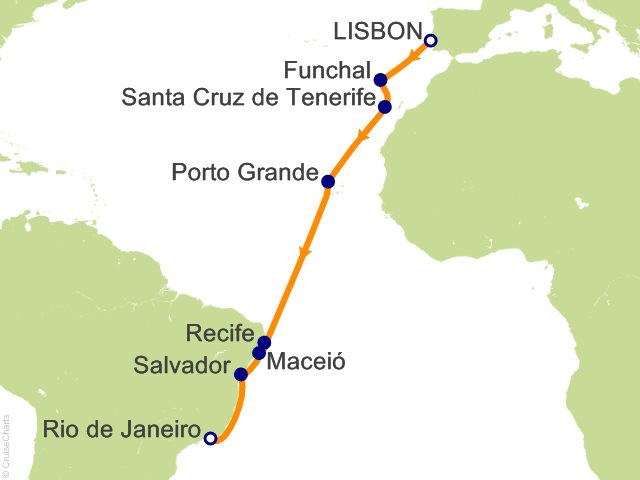 14 Night Transatlantic   Brazil and Canary Islands Cruise