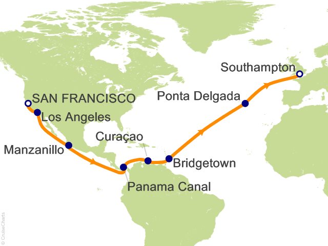 26 Night San Francisco to Southampton Cruise