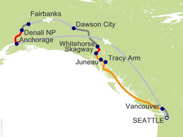 12 Night Yukon and Denali Tour R4C Cruise and Land Tour from Seattle