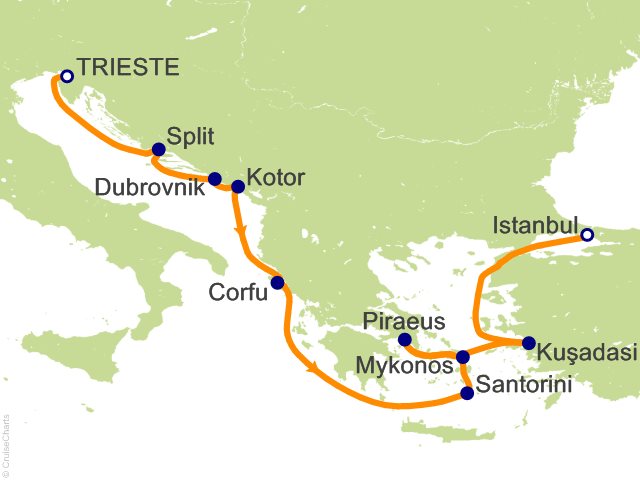 10 Night Greek Isles   Santorini  Athens and Croatia Cruise